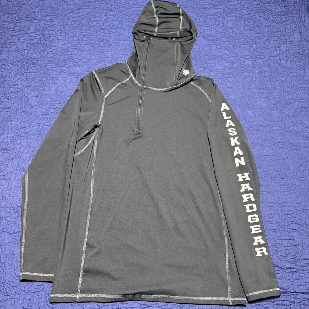 Alaskan Hardgear Duluth Mens XL Black Quarter Zip Face Mask Performance Hoodie